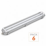 Kit de Réglette LED IP65 + 2 Tube Néon LED 150cm T8 22W - Pack de 6