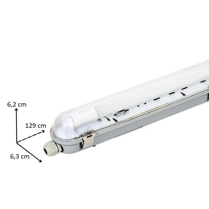 Kit de Réglette LED IP65 + Tube Néon LED 120cm T8 18W (Pack de 6) - Silamp France