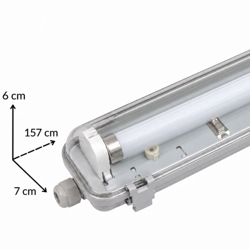 Kit de Réglette LED IP65 + Tube Néon LED 150cm T8 22W - Pack de 6 - Silamp France