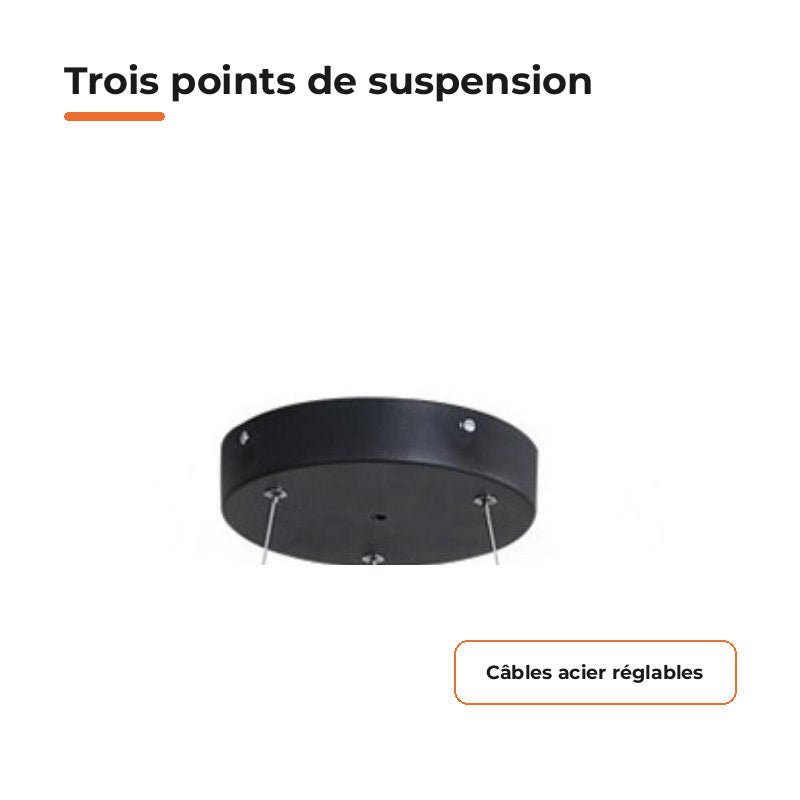 Kit de suspension pour Plafonnier - Noir - Silamp France