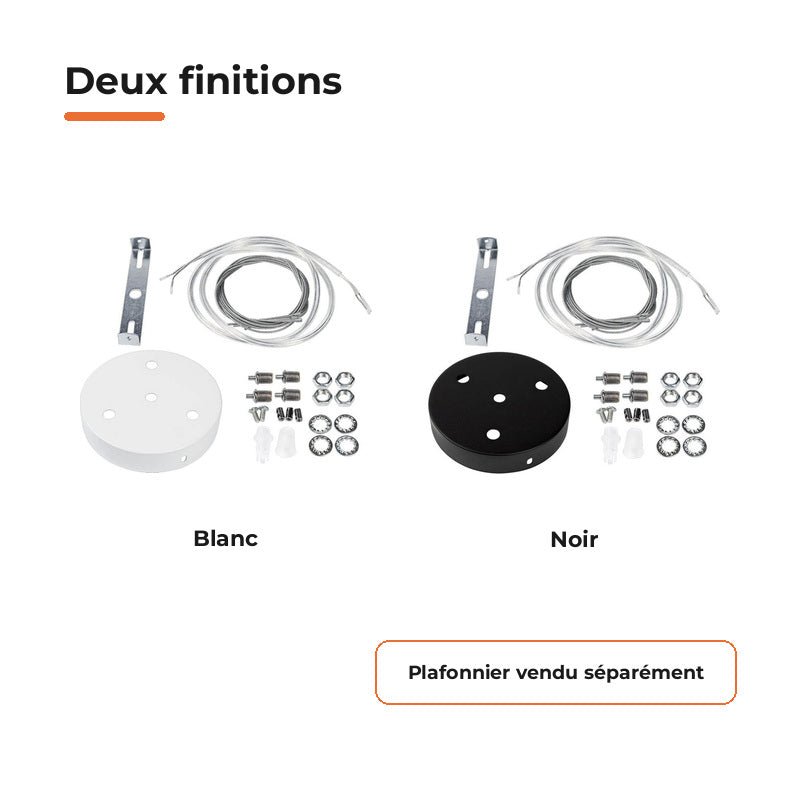Kit de suspension pour Plafonnier - Noir - Silamp France