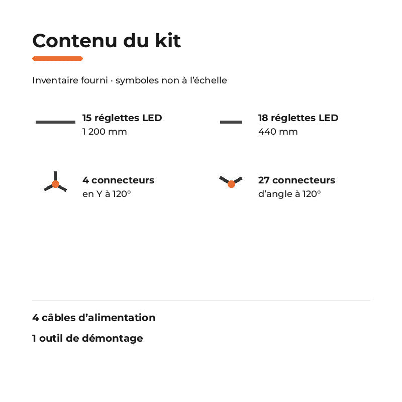 Kit Éclairage Ruche XL 3 Grands Hexagones 357W 110lm/W - Silamp France