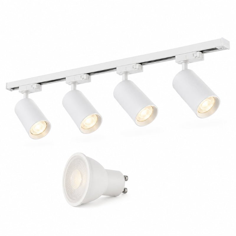 Kit Rail LED Monophasé + 4 Spots GU10 Blanc - 200 cm - Silamp France