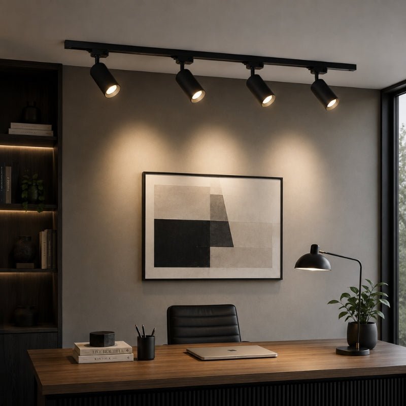 Kit Rail LED Monophasé + 4 Spots GU10 Noir - 200 cm - Silamp France