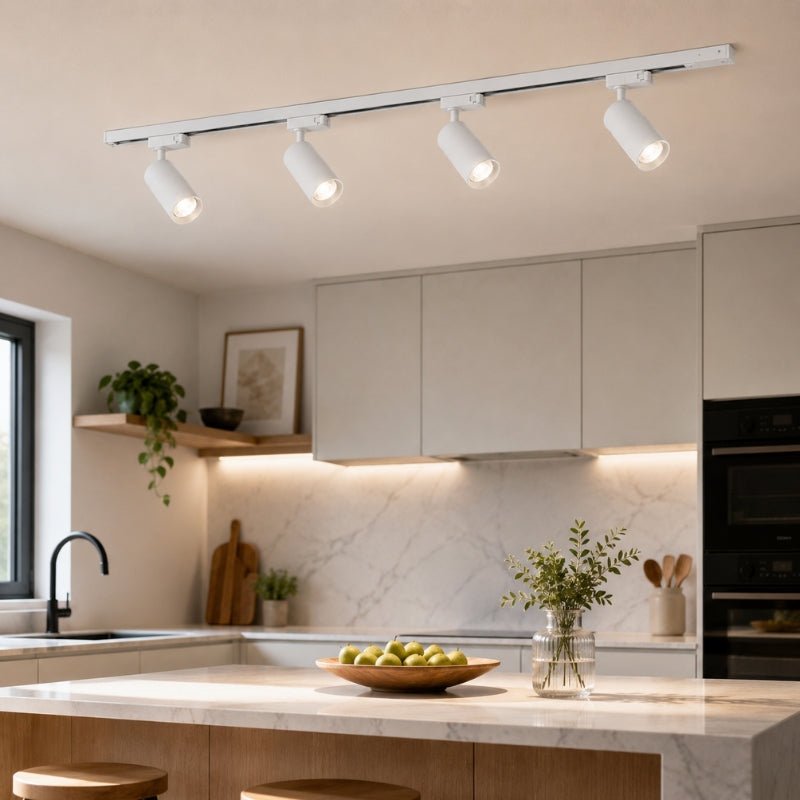 Kit Rail LED Triphasé + 4 Spots GU10 Blanc - 200 cm - Silamp France