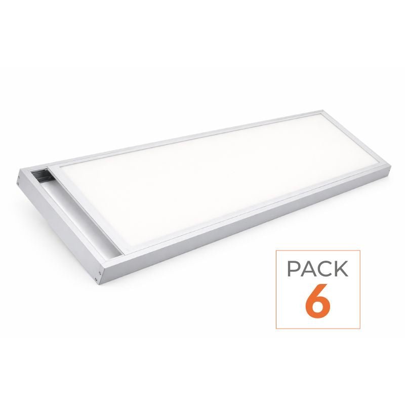 Kit Saillie BLANC pour Panneau LED 120x30 Slim (Pack de 6) - Silamp France