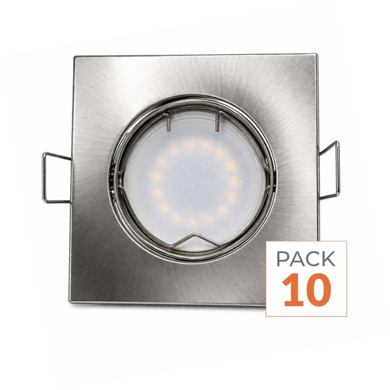 Kit Spot LED GU10 encastrable avec Ampoule LED 6W (Pack de 10) - Silamp France