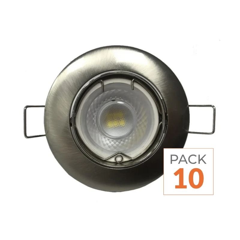 Kit Spot LED GU10 encastrable avec Ampoule LED 8W (Pack de 10) - Silamp France
