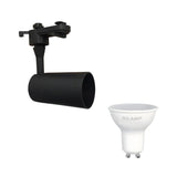 Kit Spot LED sur rail Monophasé Noir + Ampoule LED GU10 5W