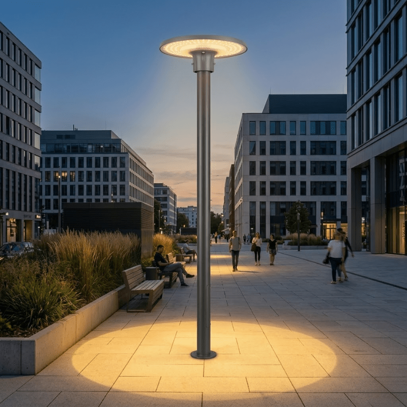 Lampadaire Public avec Détecteur 30W/50W/70W CCT Gris - 3000K/4000K/5000K - Silamp France