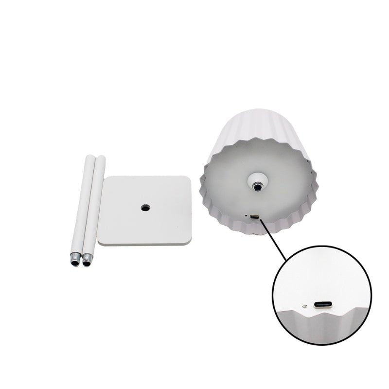 Lampe de Table Rechargeable Tactile Blanche Design 3W CCT - 3000K/4200K/6400K - Silamp France