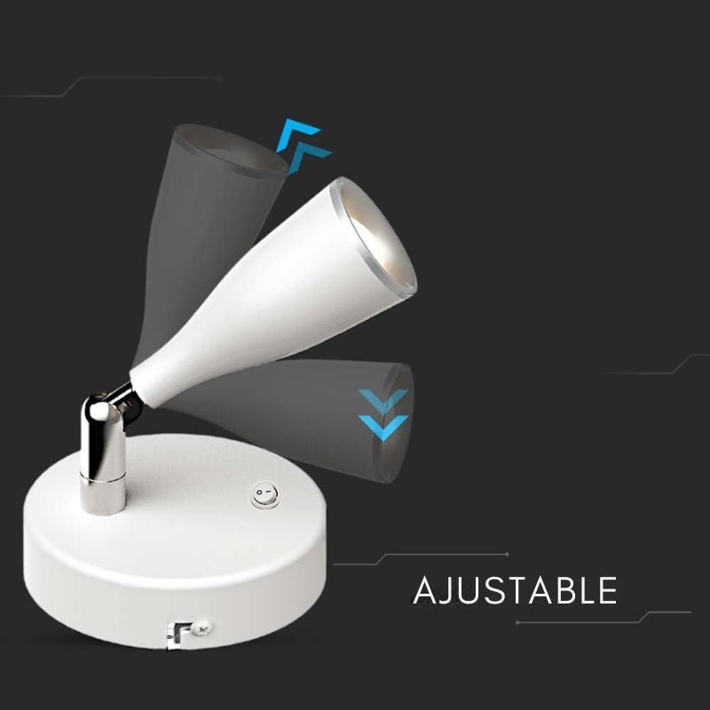 Lampe Murale 4.5W avec Interrupteur Blanc/Argent - Silamp France
