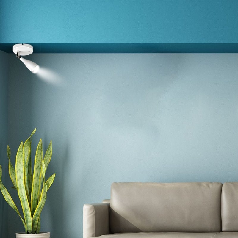 Lampe Murale 4.5W avec Interrupteur Blanc/Argent - Silamp France