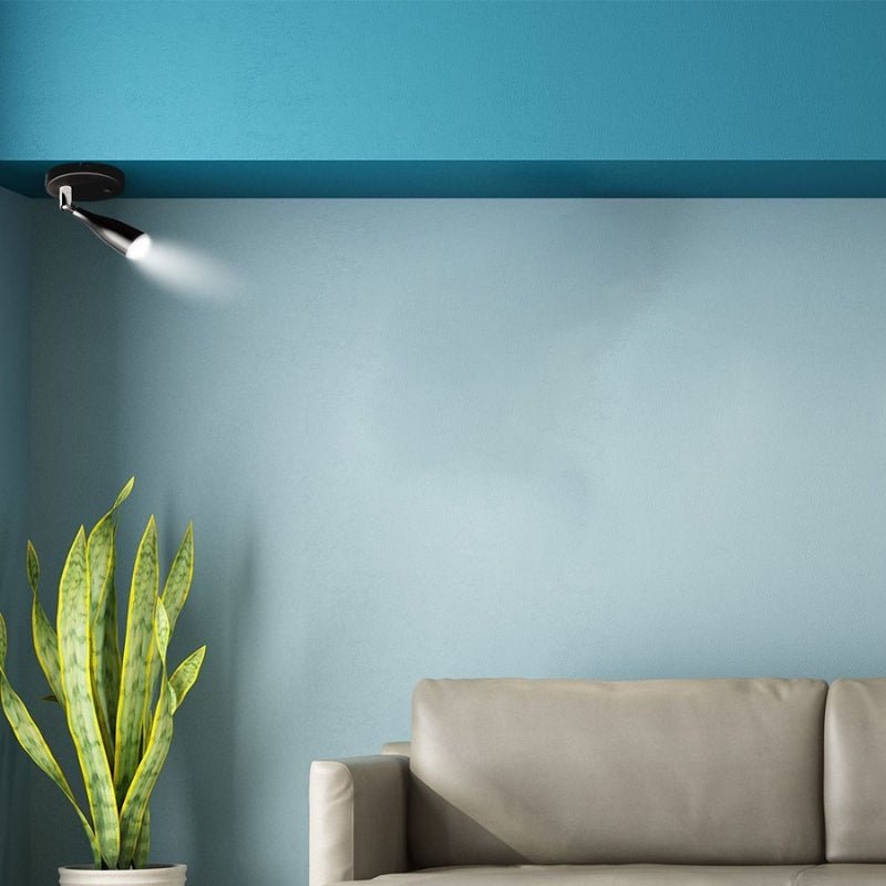 Lampe Murale 4.5W avec Interrupteur Noir/Argent - Silamp France
