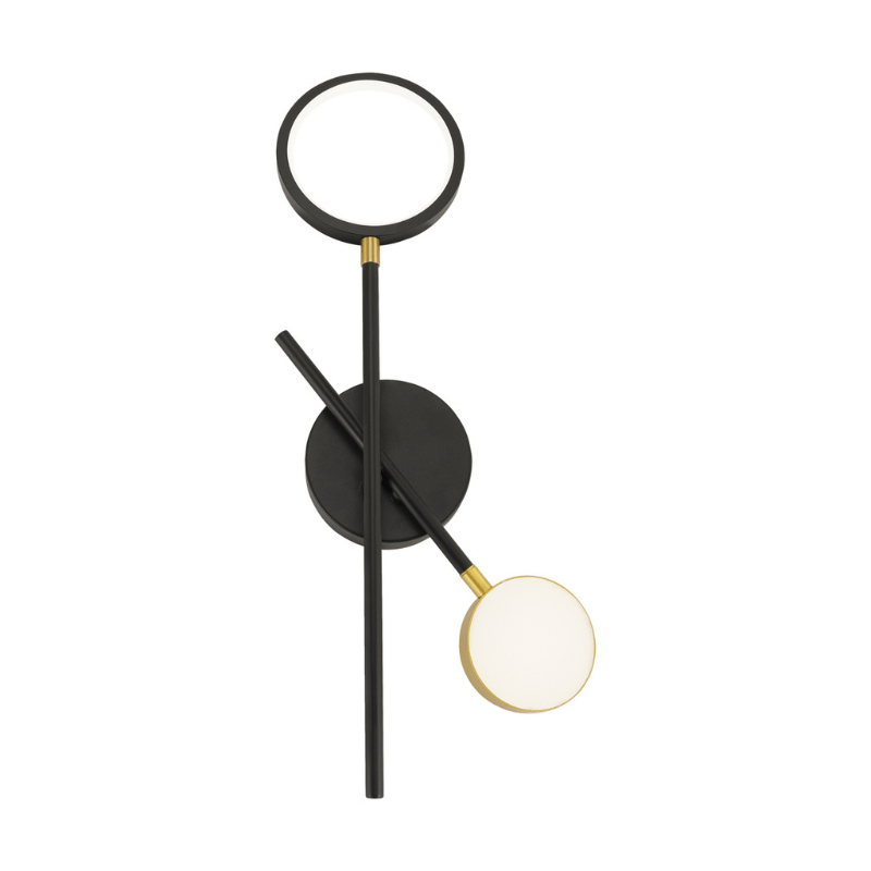 Lampe Murale Moderne Noire et Or 10W - Deux Bras Lumineux - Silamp France
