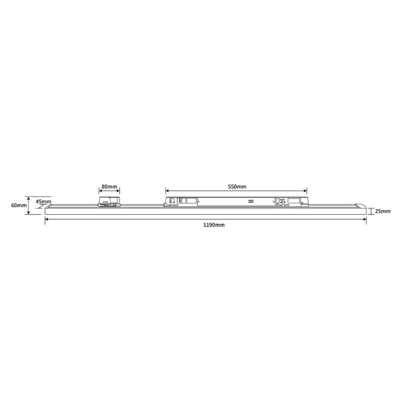 Linéaire sur Rail Triphasé 40 - 55W Ajustable 120cm 120° CCT Noir - 3000K/4000K/6000K - Silamp France