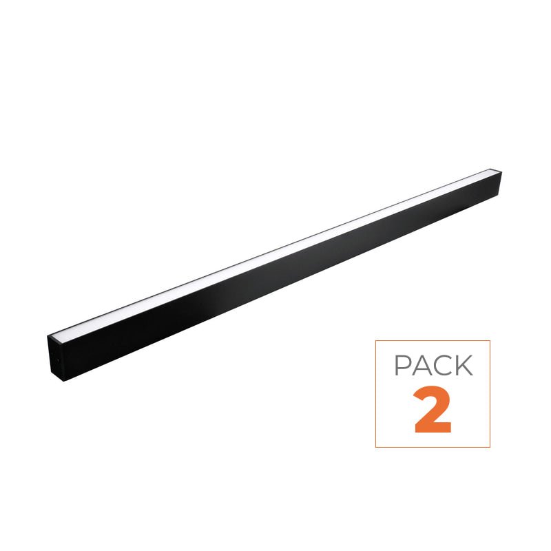 Lot de 2 - Linéaire LED sur Rail Triphasé 120cm 30W 3450lm Noir - Silamp France