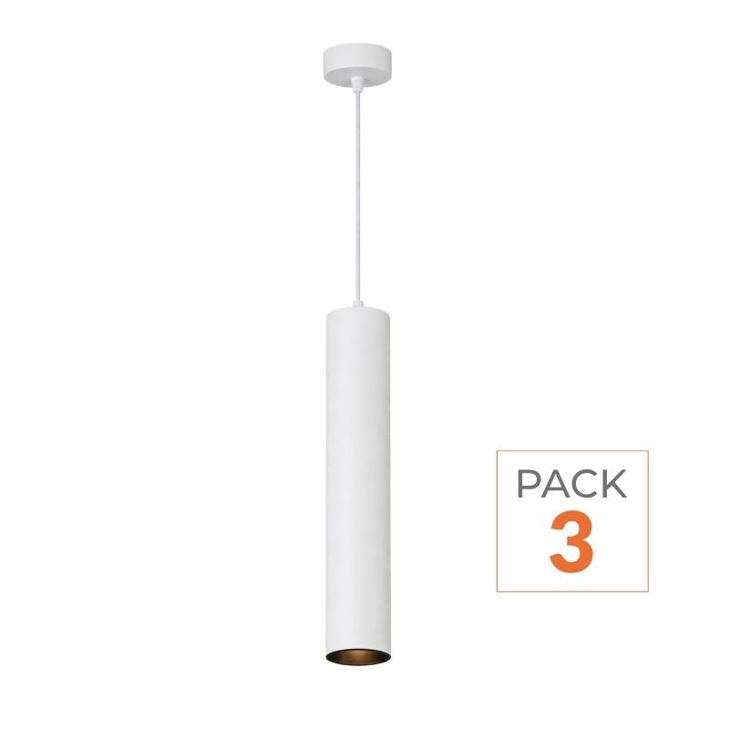 Luminaire Suspendu GU10 IP20 30cm Blanc (Pack de 3) - Silamp France