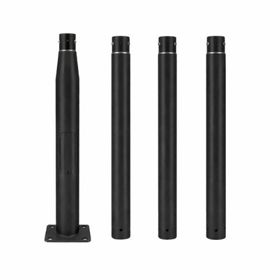 Mât d’Éclairage Public Droit 4m Ø60mm Noir