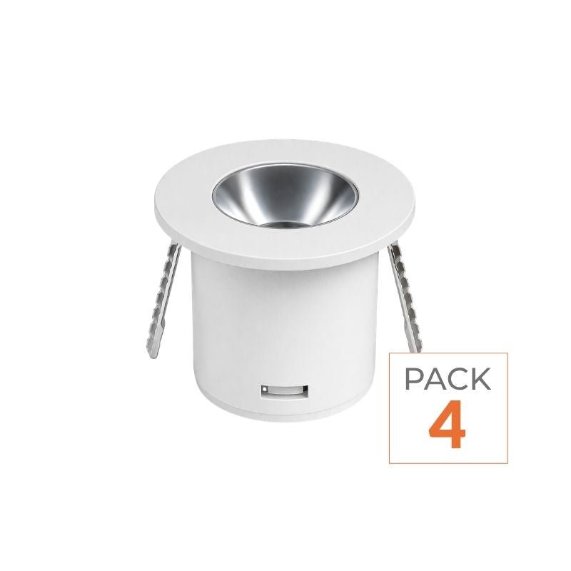 Mini Spot LED Encastrable 1W 90° Rond Blanc (Pack de 4) - Silamp France