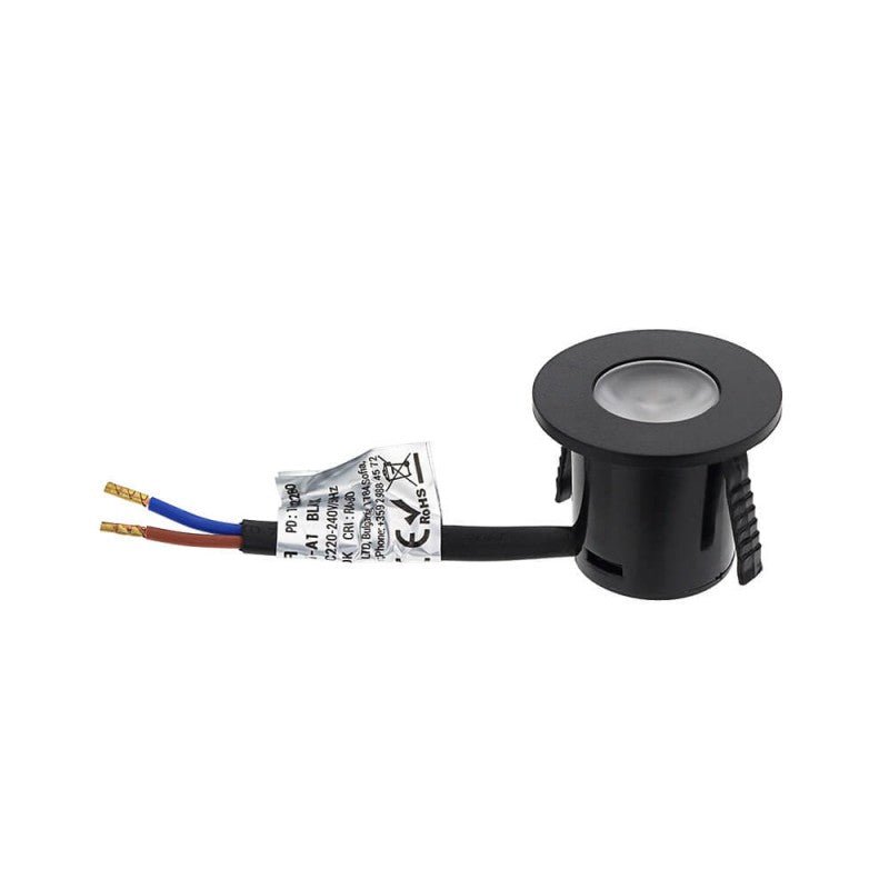 Mini Spot LED Encastrable 1W 90° Rond Noir - Silamp France