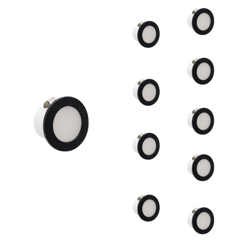 Mini Spot LED Encastrable 3W CCT Noir - 3000K/4000K/6000K (Pack de 10) - Silamp France