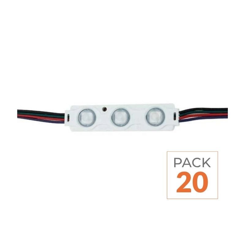 Module LED 1.44W RGB SMD 2835 12V IP65 pour Enseigne Commerciale (Pack de 20) - Silamp France