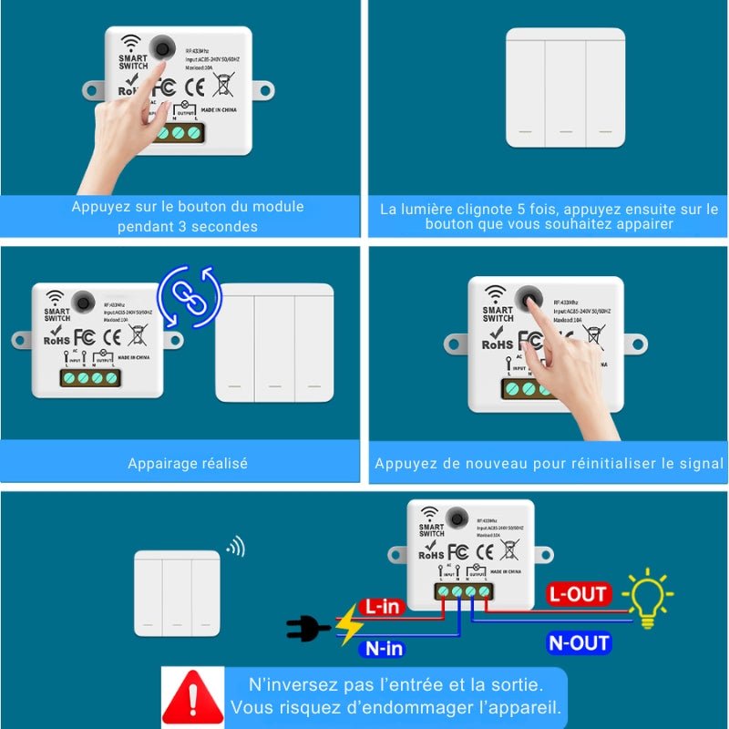 Module pour Interrupteur sans Fil 10A 300W max - Silamp France