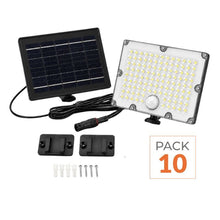 Pack de 10 - Projecteur Led Solaire Extérieur 9W IP65 3-CCT Détecteur de Lumière et de Mouvement
