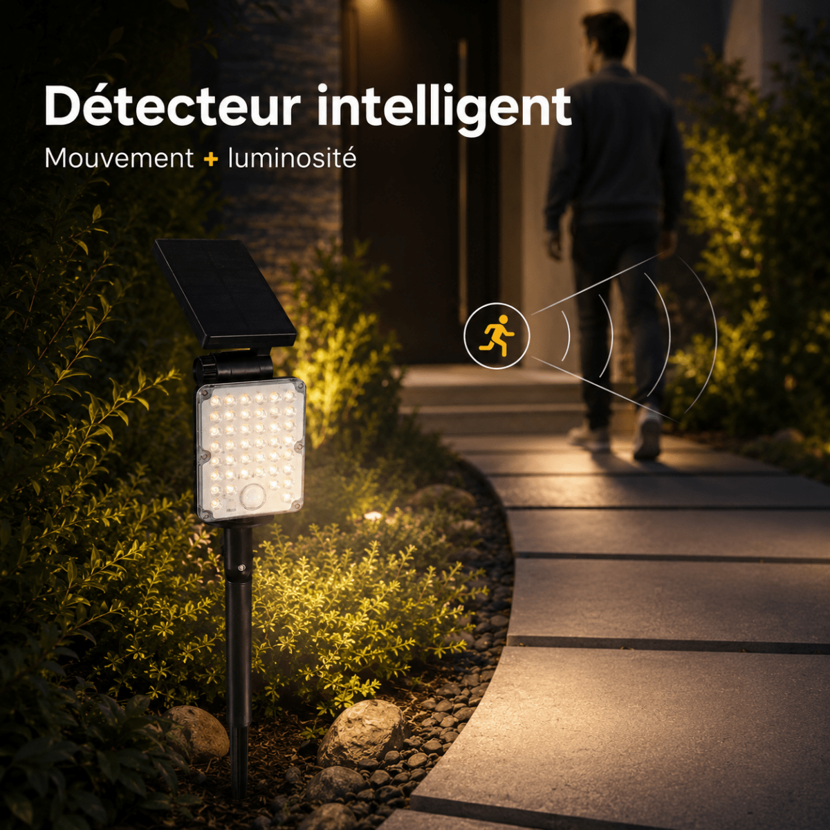 Pack de 10 - Spot LED Extérieur 3 - CCT à Piquer IP65 Solaire 8W 1150lm 144lm/W avec Détecteur - Silamp France