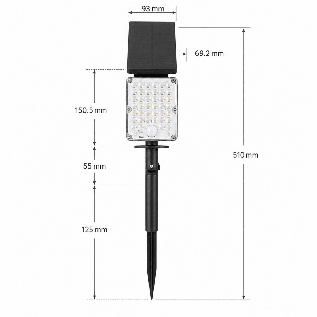 Pack de 10 - Spot LED Extérieur 3 - CCT à Piquer IP65 Solaire 8W 1150lm 144lm/W avec Détecteur - Silamp France