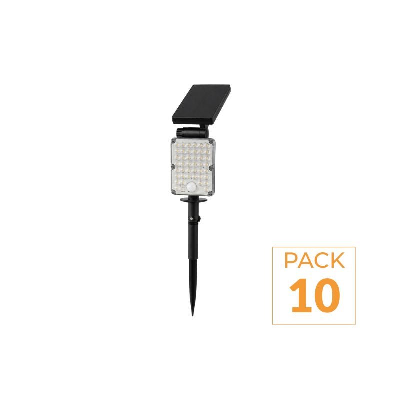 Pack de 10 - Spot LED Extérieur 3 - CCT à Piquer IP65 Solaire 8W 1150lm 144lm/W avec Détecteur - Silamp France