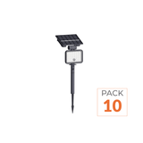 Pack de 10 - Spot LED Extérieur Étanche à Piquer IP65 Solaire 8W 1150lm 144lm/W avec Détecteur