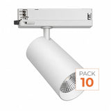 Pack de 10 - Spot LED sur Rail COB Triphasé 30W 36° Blanc - Garantie 5 ans