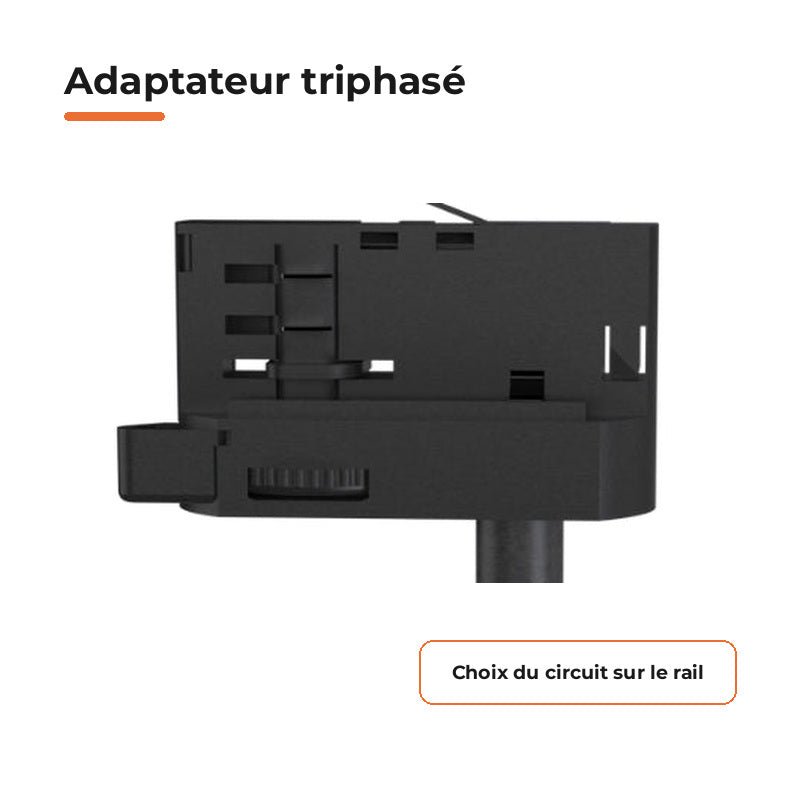 Pack de 10 - Spot LED sur Rail Noir Triphasé 24W 36° TRIAC Dimmable - Silamp France
