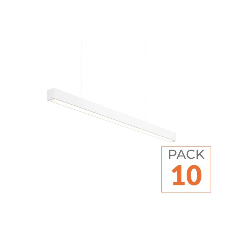 Pack de 10 - Suspension Linéaire LED 150cm 48W Interconnectable BLANC - Garantie 5 ans - Silamp France