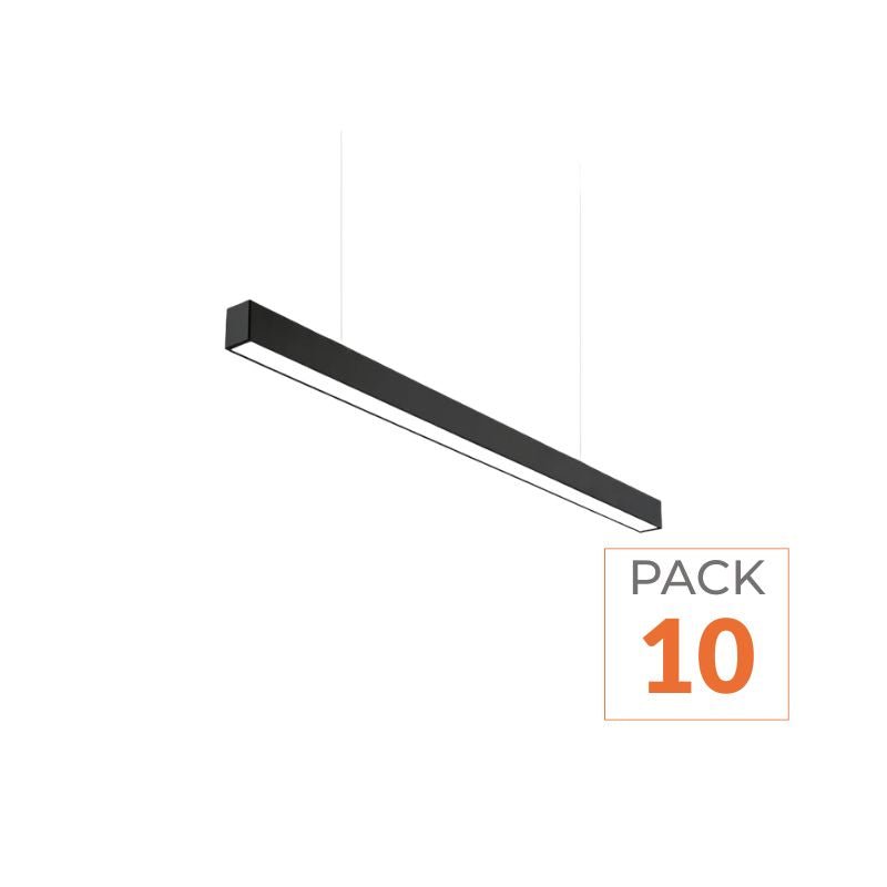 Pack de 10 - Suspension Linéaire LED 150cm 48W Interconnectable NOIR - Garantie 5 ans - Silamp France