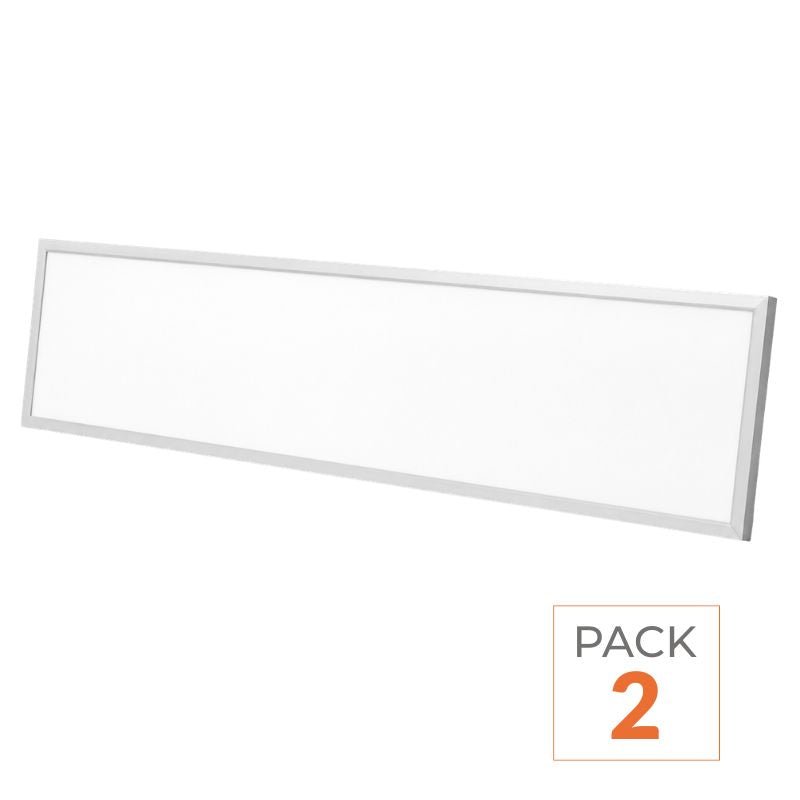 Pack de 2 - Panneau LED Backlit CCT 120x30cm 28W UGR<19 140lm/W Cadre Blanc - 3000K/4000K/6000K - Silamp France