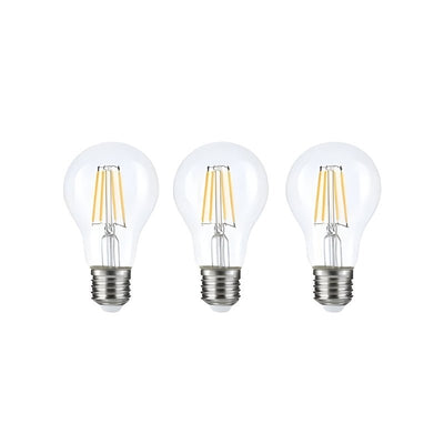 Pack de 3 Ampoules LED E27 A60 3.8W Filament Classe Énergétique A 210lm/W