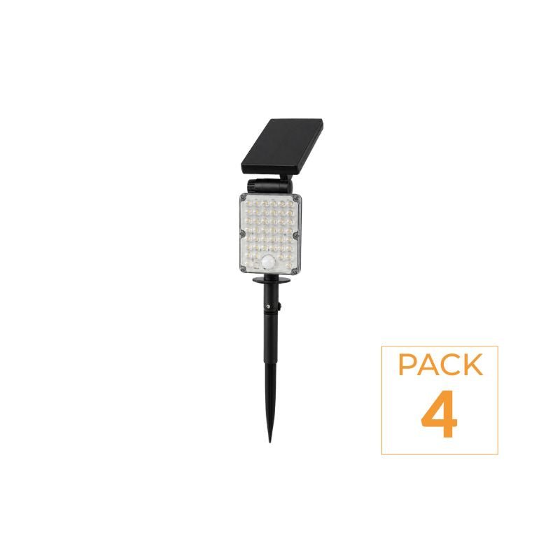 Pack de 4 - Spot LED Extérieur 3 - CCT à Piquer IP65 Solaire 8W 1150lm 144lm/W avec Détecteur - Silamp France