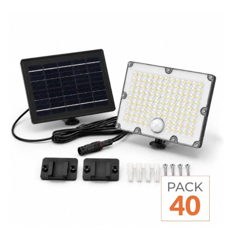 Pack de 40 - Projecteur Led Solaire Extérieur 9W IP65 3-CCT Détecteur de Lumière et de Mouvement - Silamp France