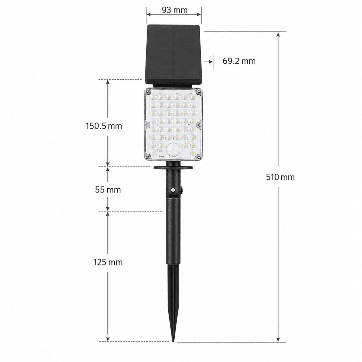 Pack de 40 - Spot LED Extérieur 3-CCT à Piquer IP65 Solaire 8W 1150lm 144lm/W avec Détecteur - Silamp France