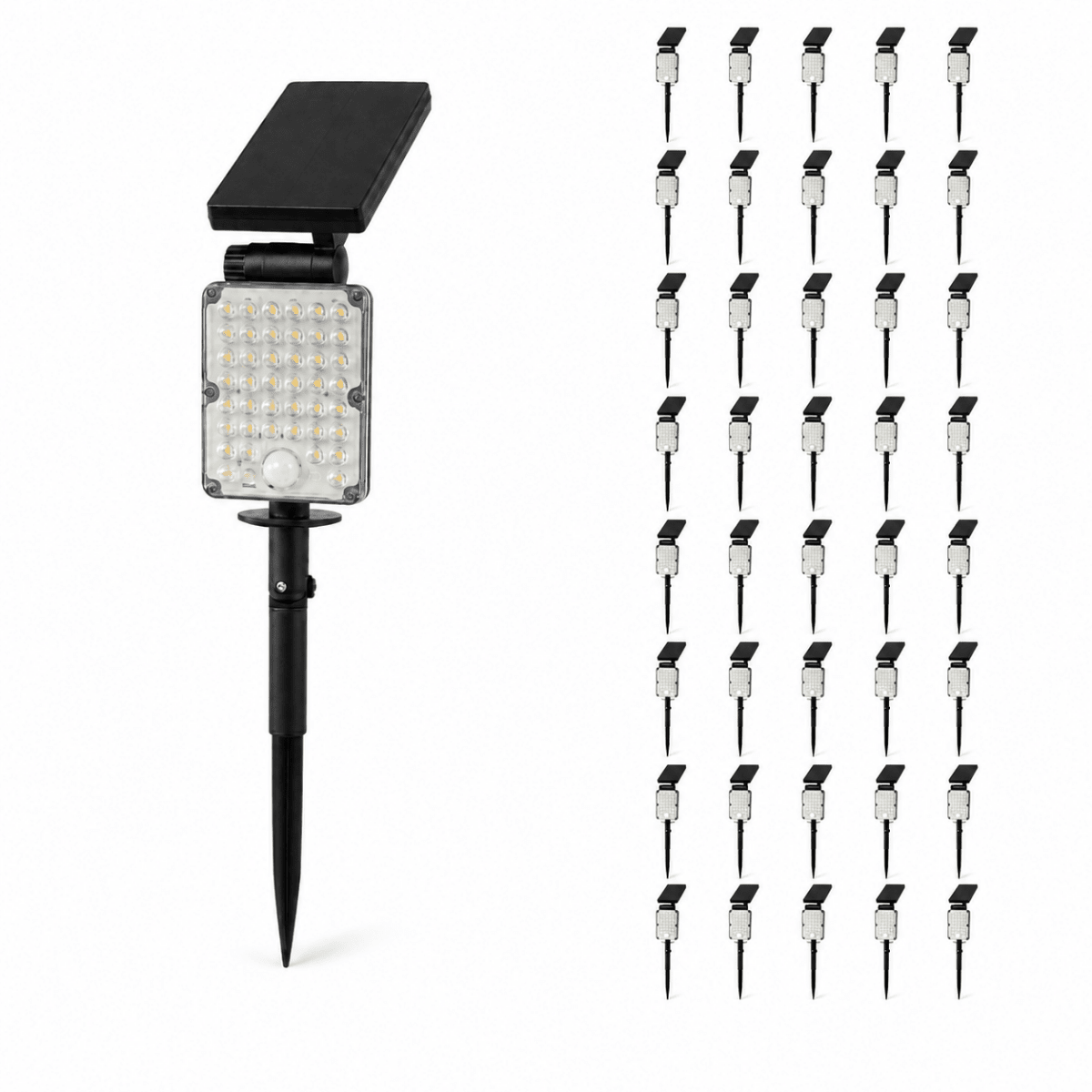 Pack de 40 - Spot LED Extérieur 3-CCT à Piquer IP65 Solaire 8W 1150lm 144lm/W avec Détecteur - Silamp France