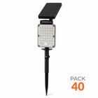 Pack de 40 - Spot LED Extérieur 3-CCT à Piquer IP65 Solaire 8W 1150lm 144lm/W avec Détecteur