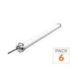 Pack de 6 - Réglette LED Étanche 150cm 60W IP69K - Garantie 5 ans