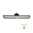 Pack de 6 - Suspension LED industrielle linéaire 150W/200W/250W 185lm/w avec Détecteur de Mouvement - Garantie 5 ans