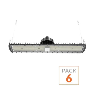 Pack de 6 - Suspension LED industrielle linéaire 150W/200W/250W 185lm/w avec Détecteur de Mouvement - Garantie 5 ans