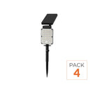 Pack de 4 - Spot LED Extérieur 3-CCT à Piquer IP65 Solaire 8W 1150lm 144lm/W avec Détecteur