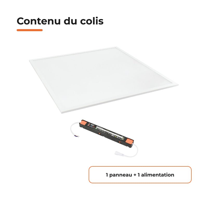 Panneau LED 60x60cm 42W Puissance Ajustable 5620lm CCT IP65 - 3000K/4000K/6500K - Silamp France