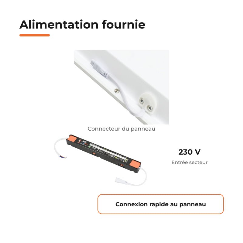 Panneau LED 60x60cm 42W Puissance Ajustable 5620lm CCT IP65 - 3000K/4000K/6500K - Silamp France